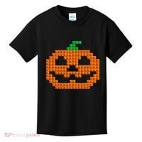 Halloween Master Builder Pumpkin Brick Building Block Kids T-Shirt thumb 0