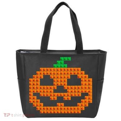 Halloween Master Builder Pumpkin Brick Building Block Tote Bag
