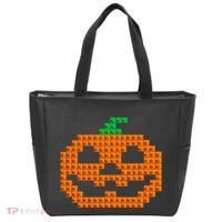 Halloween Master Builder Pumpkin Brick Building Block Tote Bag thumb 0