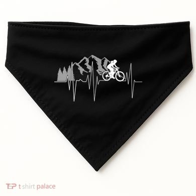 Heartbeat Mountain Biking Cyclist Funny Gift USA-Made Doggie Bandana