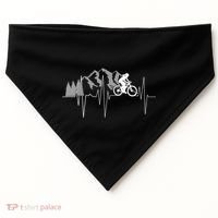 Heartbeat Mountain Biking Cyclist Funny Gift USA-Made Doggie Bandana thumb 0