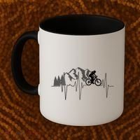 Heartbeat Mountain Biking Cyclist Funny Gift Coffee Mug thumb 2