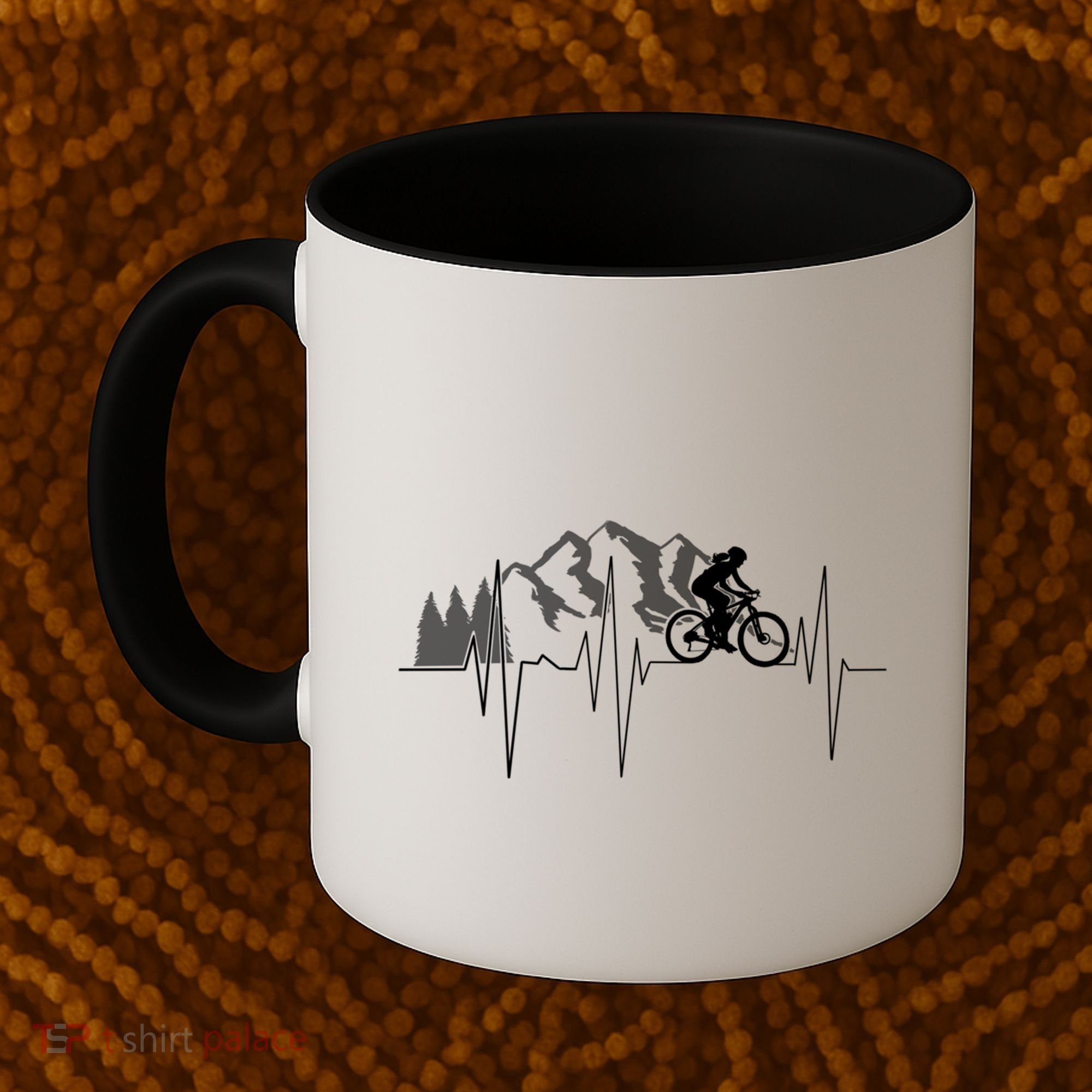 Heartbeat Mountain Biking Cyclist Funny Gift Coffee Mug