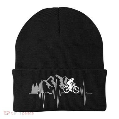 Heartbeat Mountain Biking Cyclist Funny Gift Beanie