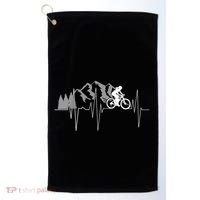 Heartbeat Mountain Biking Cyclist Funny Gift Golf Towel thumb 0