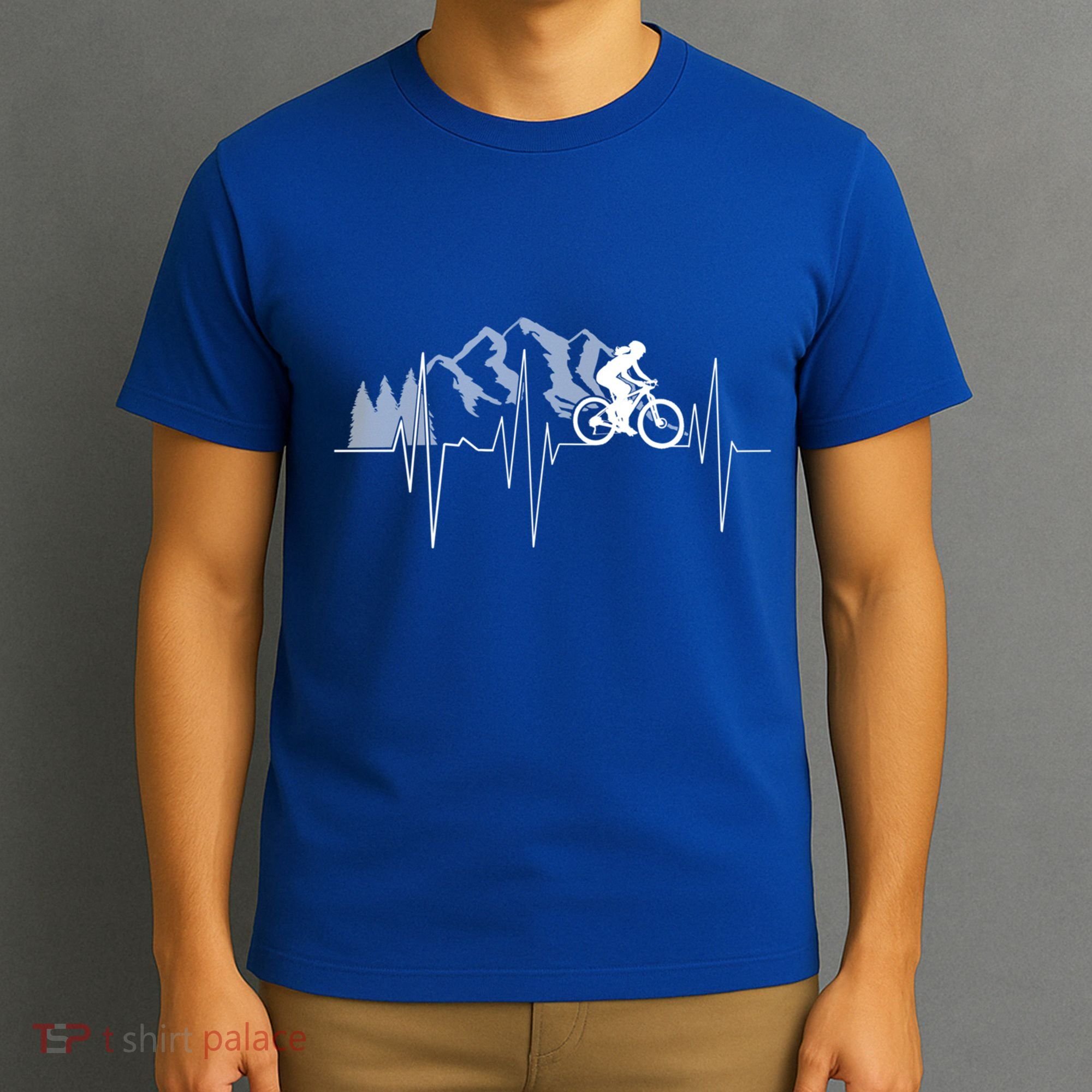 Heartbeat Mountain Biking Cyclist Funny Gift T-Shirt