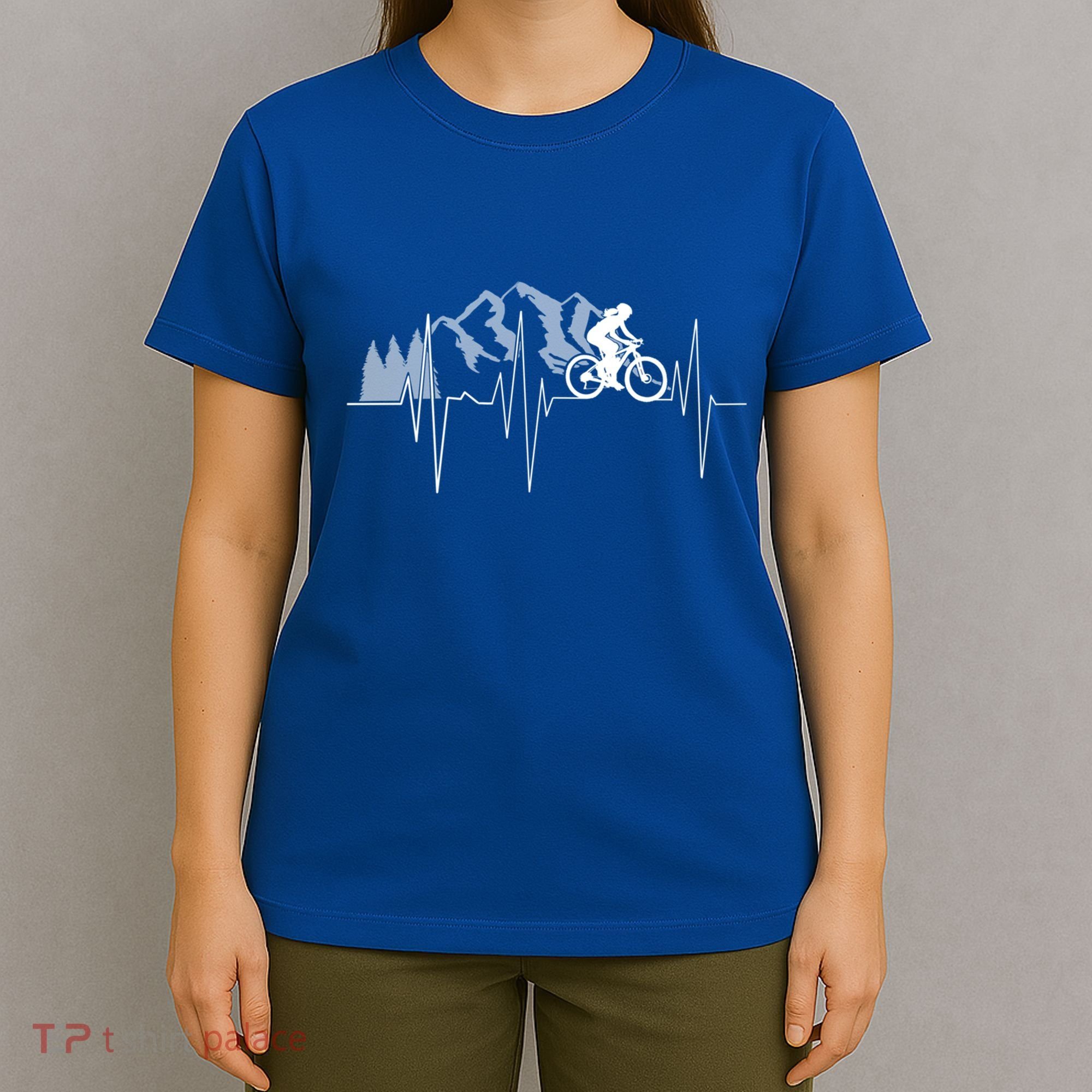 Heartbeat Mountain Biking Cyclist Funny Gift T-Shirt