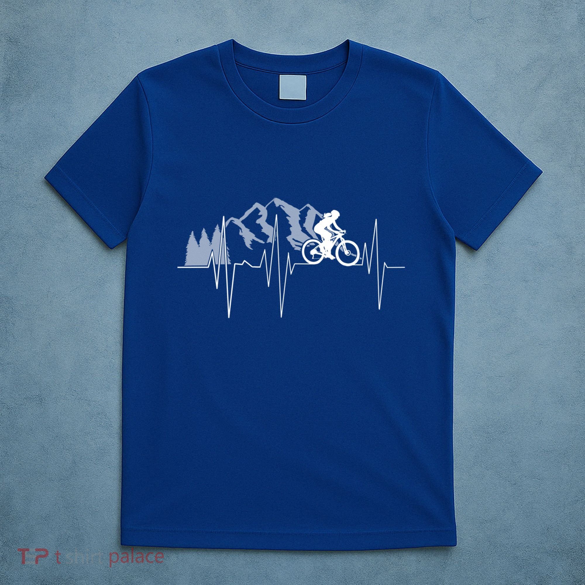 Heartbeat Mountain Biking Cyclist Funny Gift T-Shirt