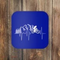 Heartbeat Mountain Biking Cyclist Funny Gift Coaster thumb 0