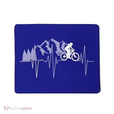 Heartbeat Mountain Biking Cyclist Funny Gift Mousepad
