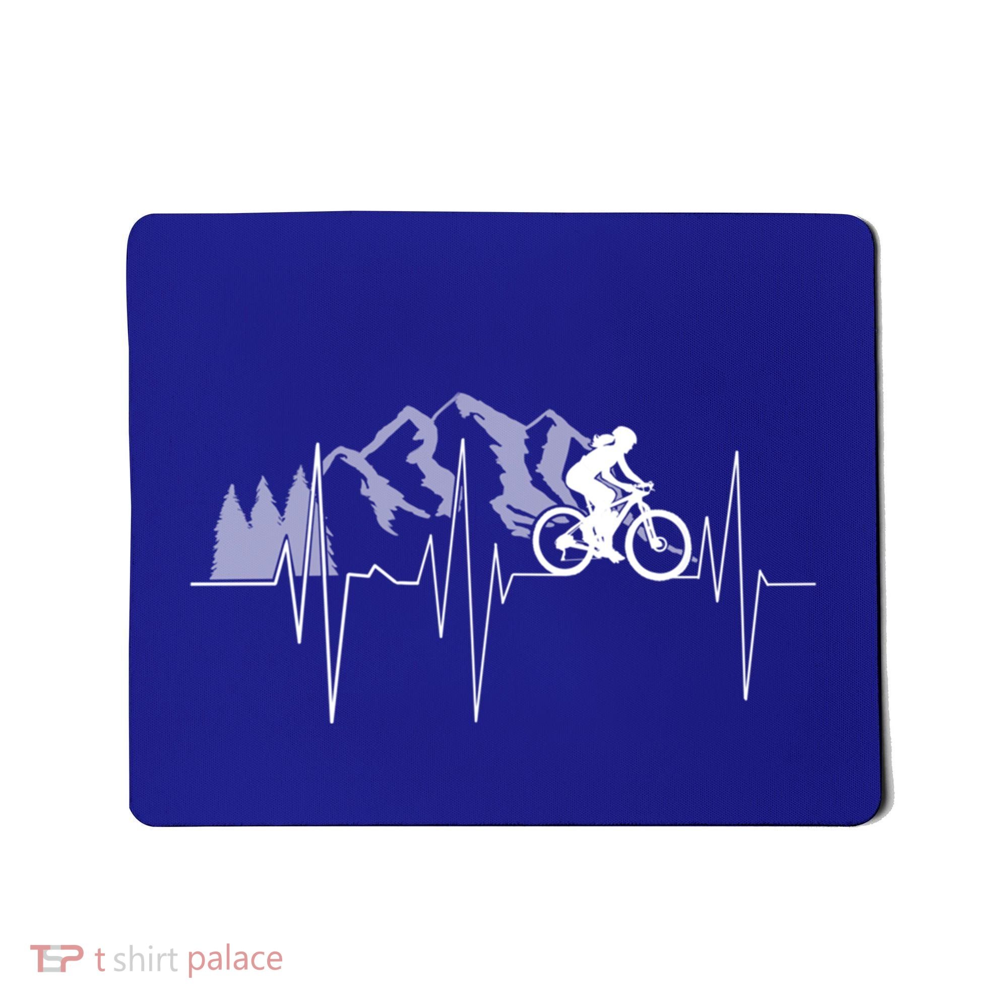 Heartbeat Mountain Biking Cyclist Funny Gift Mousepad