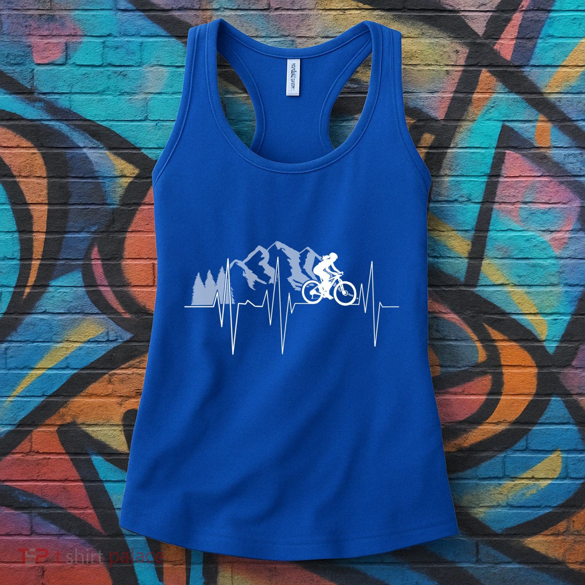 Heartbeat Mountain Biking Cyclist Funny Gift Women's Tank Top