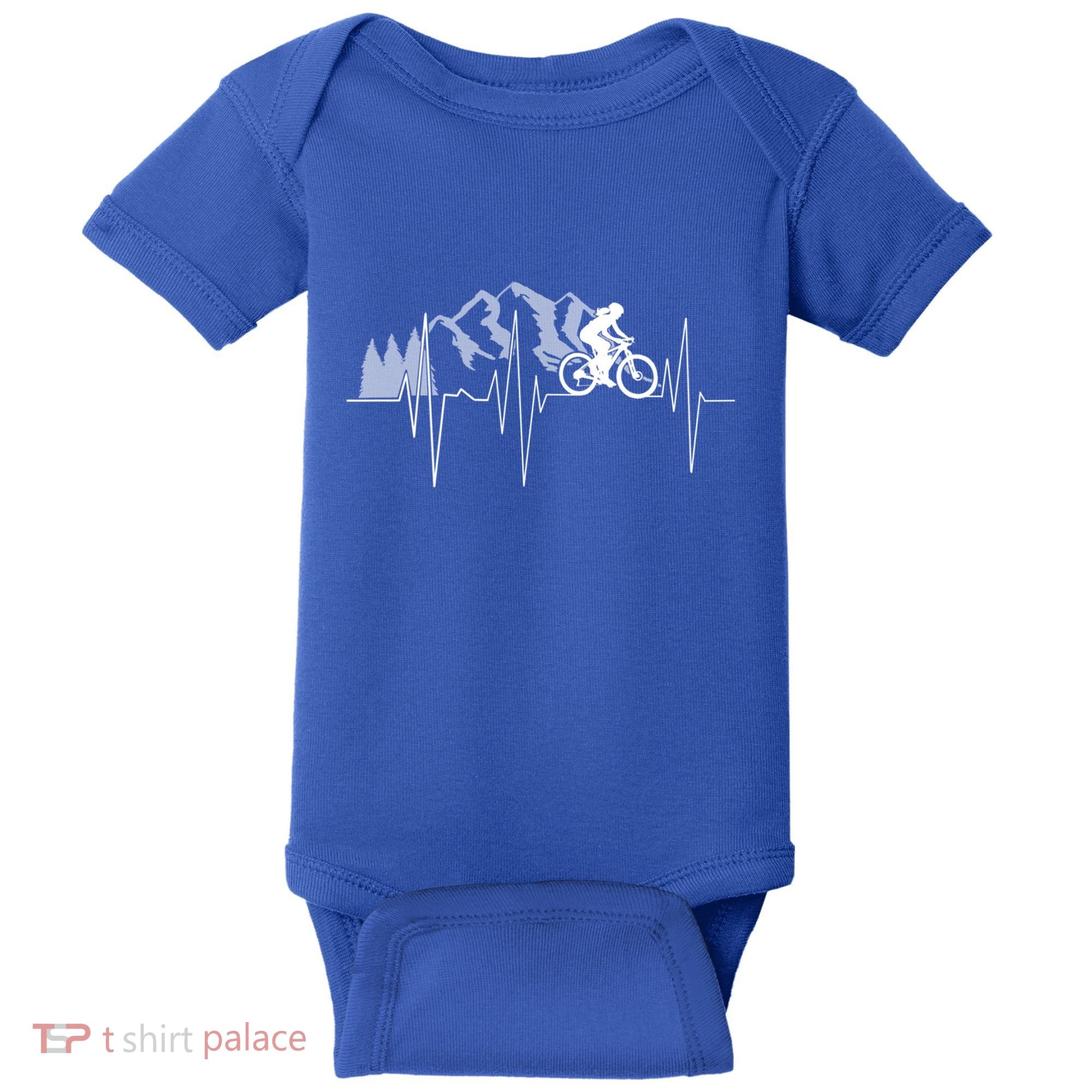 Heartbeat Mountain Biking Cyclist Funny Gift Baby Bodysuit