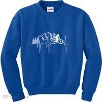 Heartbeat Mountain Biking Cyclist Funny Gift Kids Sweatshirt thumb 0