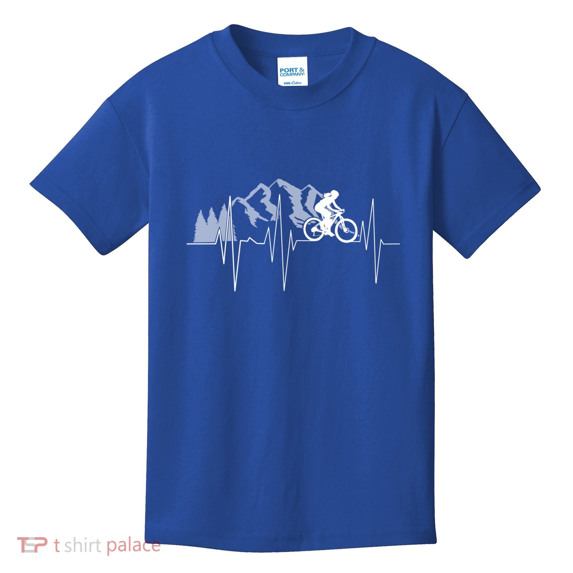 Heartbeat Mountain Biking Cyclist Funny Gift Kids T-Shirt