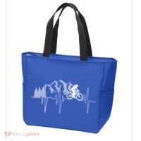 Heartbeat Mountain Biking Cyclist Funny Gift Tote Bag thumb 3