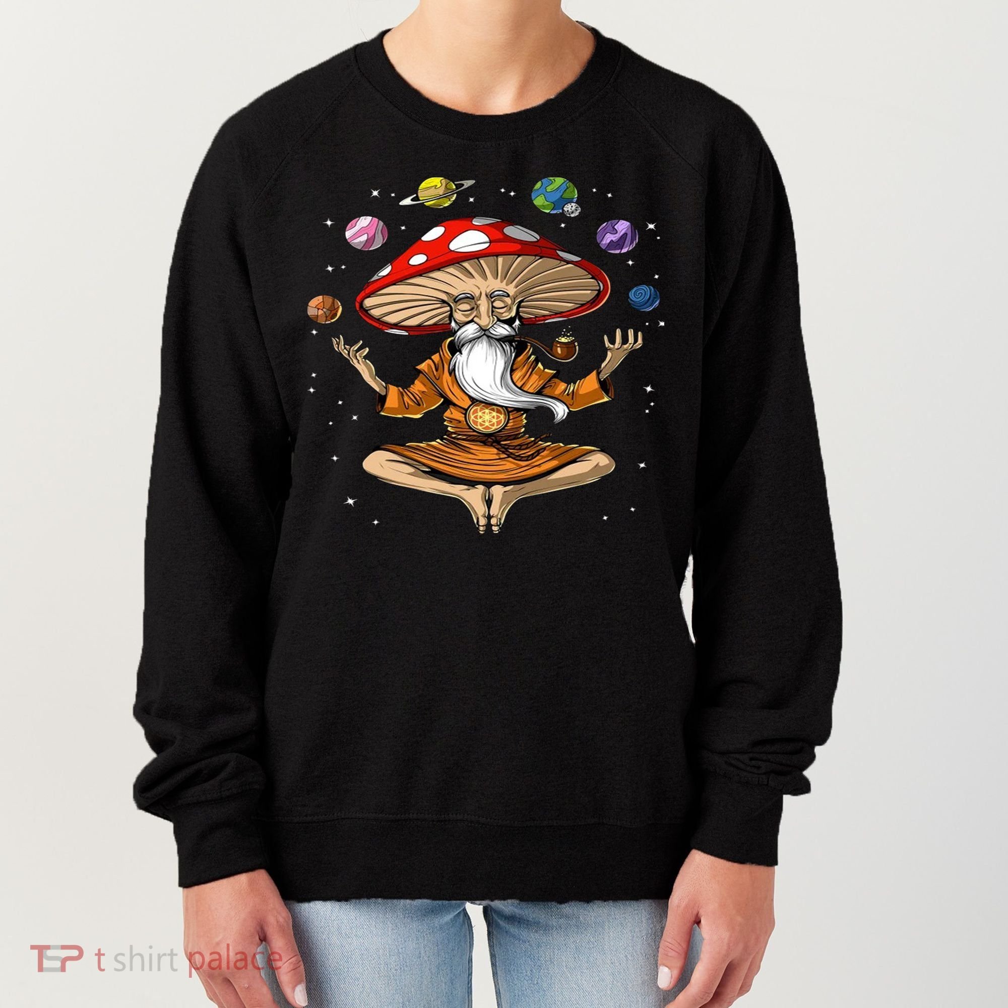 Hippie Mushroom Buddha Women's Sweatshirt