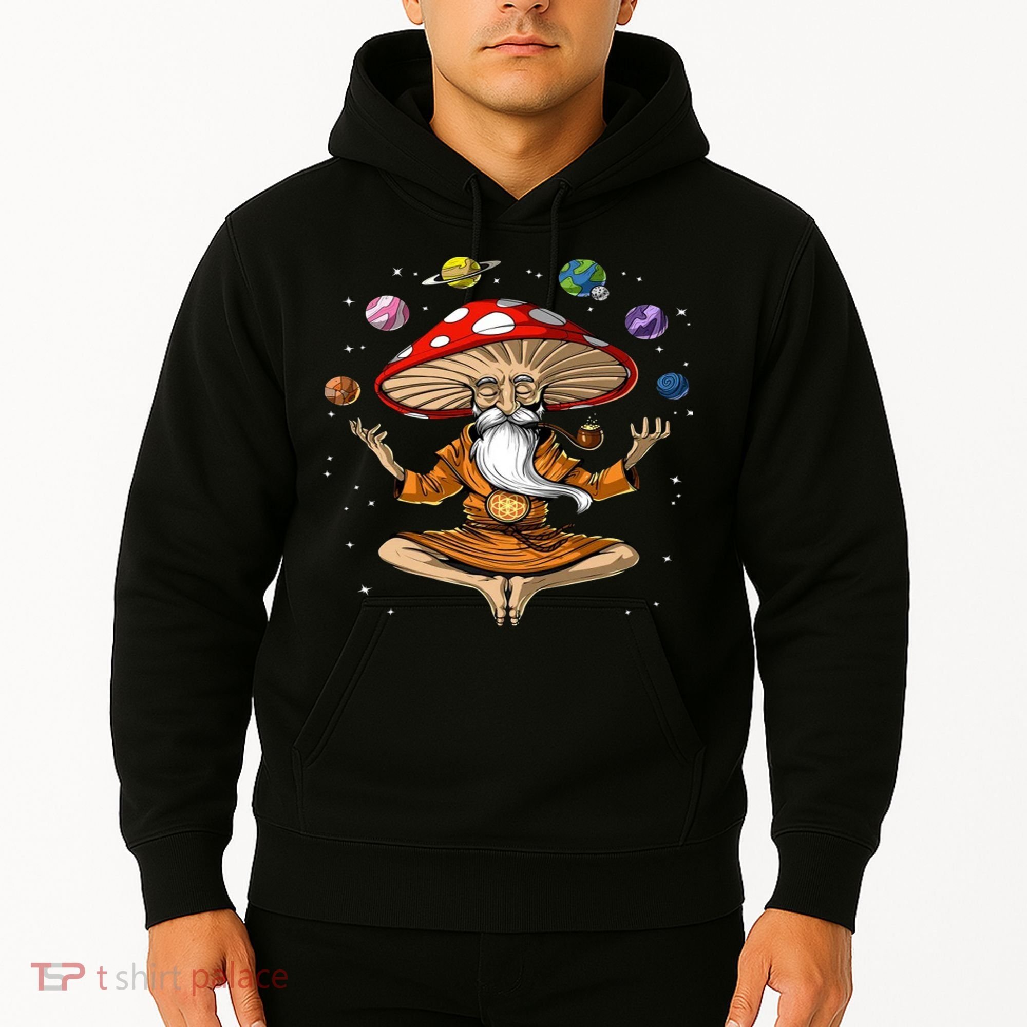 Hippie Mushroom Buddha Hoodie