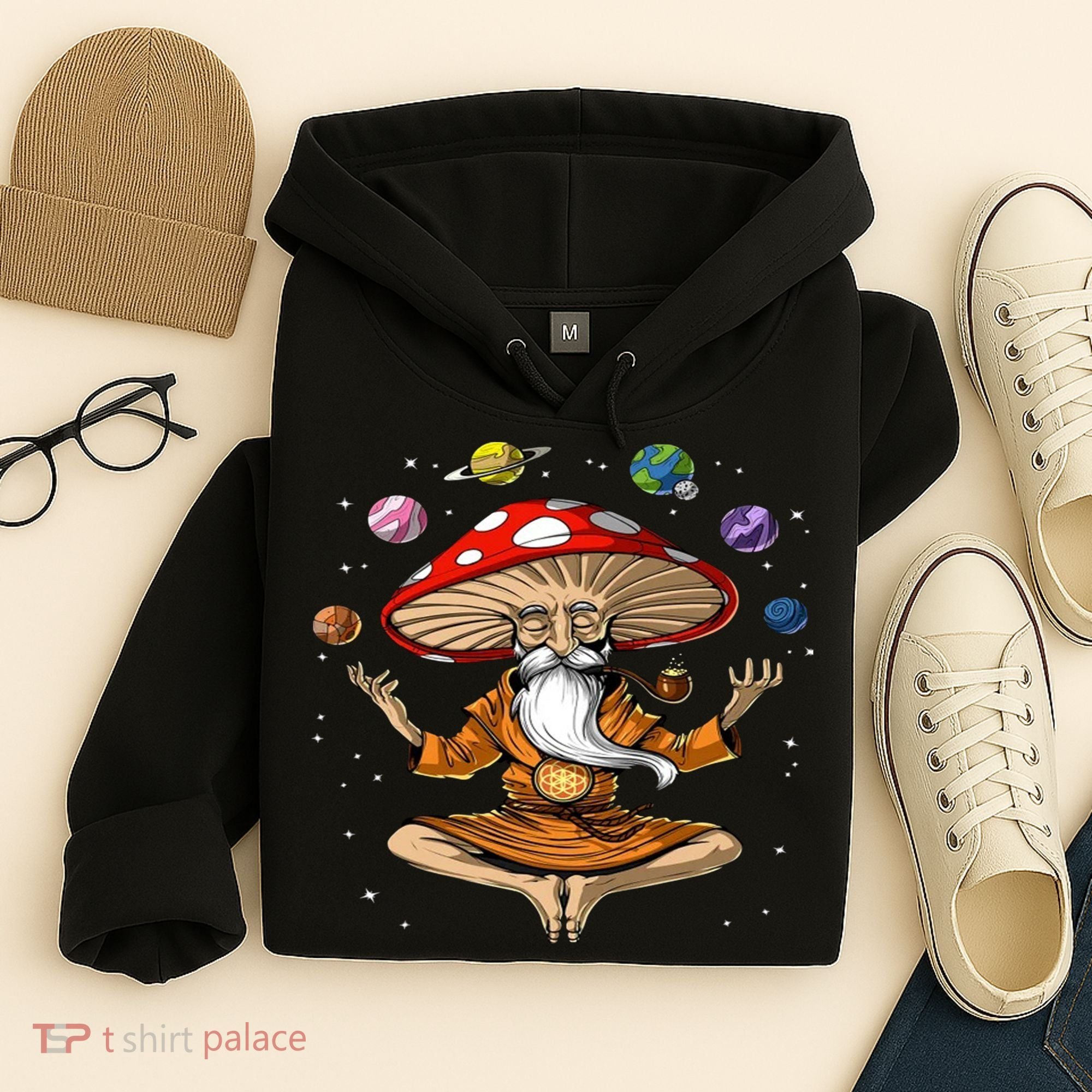 Hippie Mushroom Buddha Hoodie