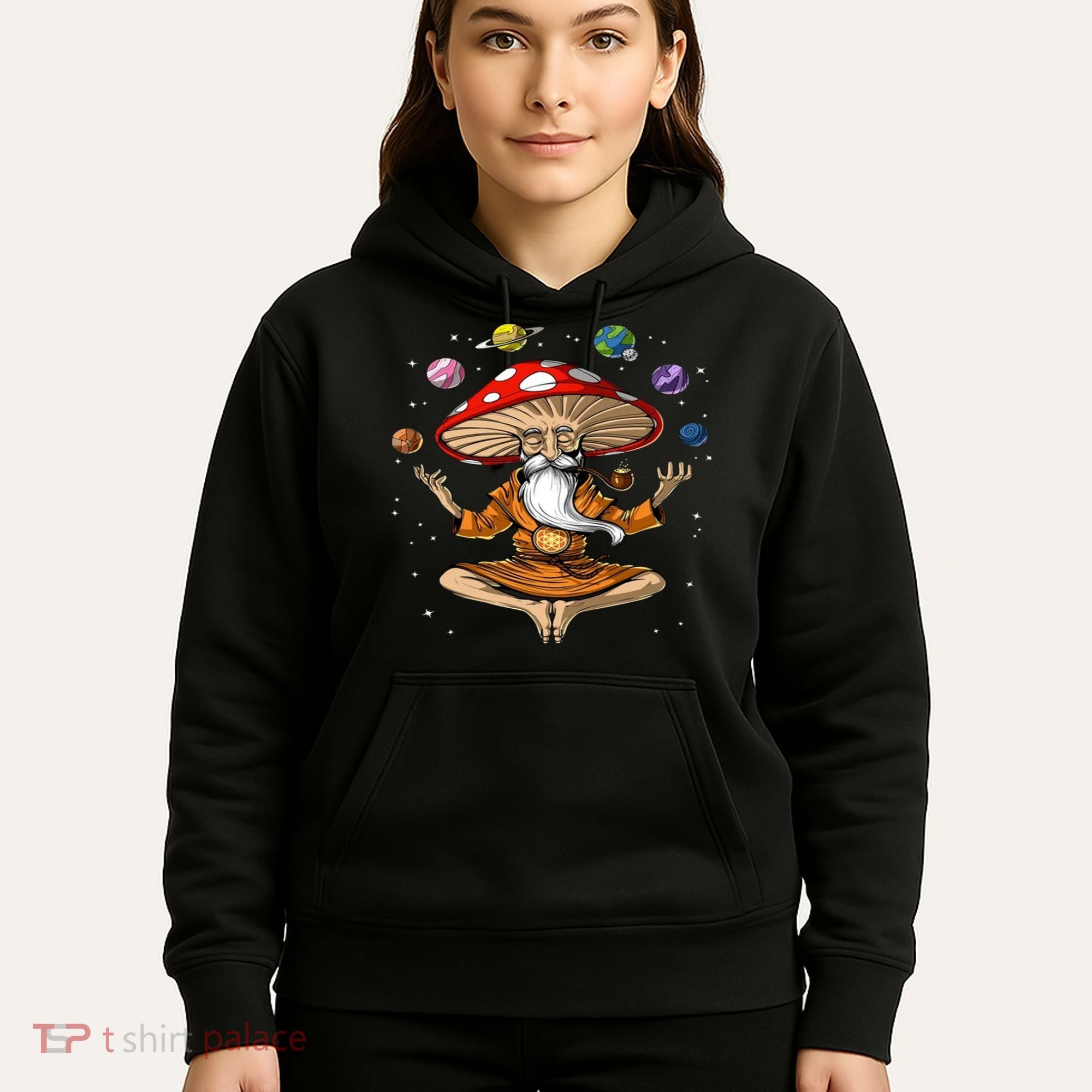 Hippie Mushroom Buddha Hoodie
