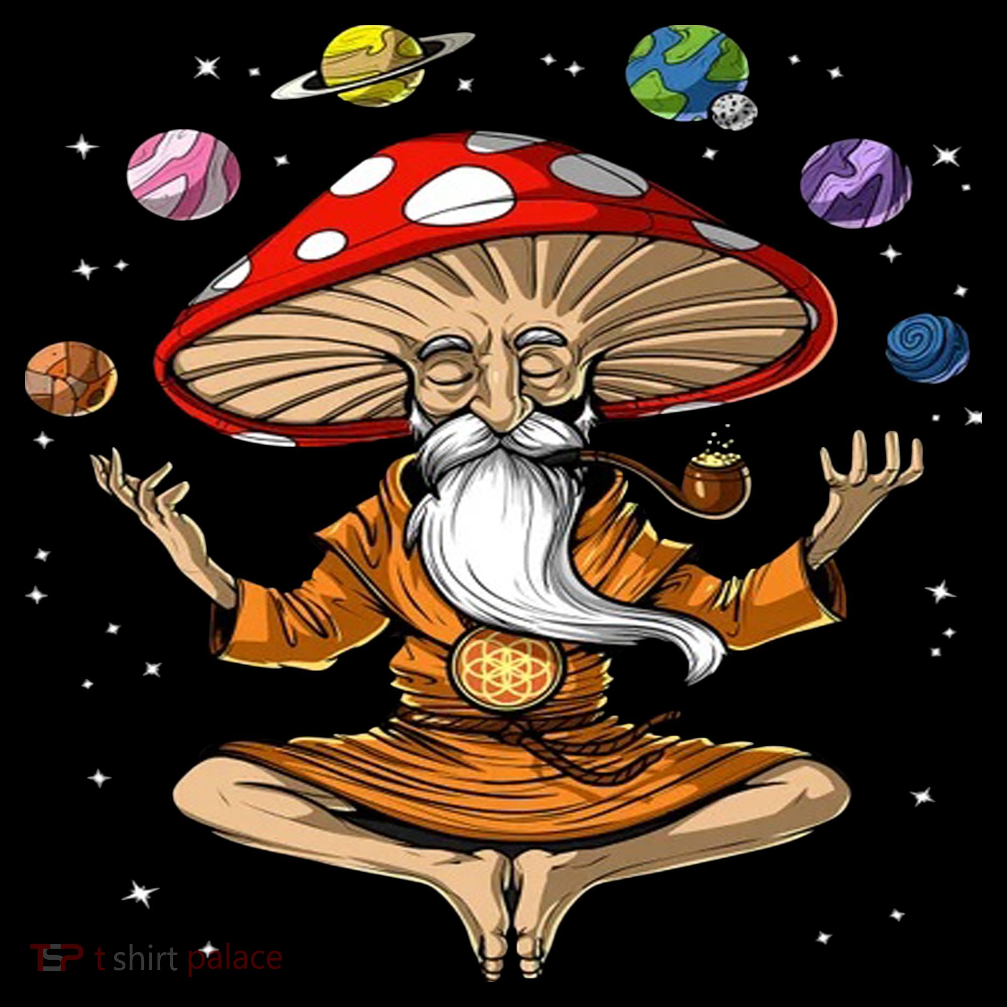 Hippie Mushroom Buddha Hoodie