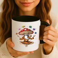 Hippie Mushroom Buddha Coffee Mug thumb 3