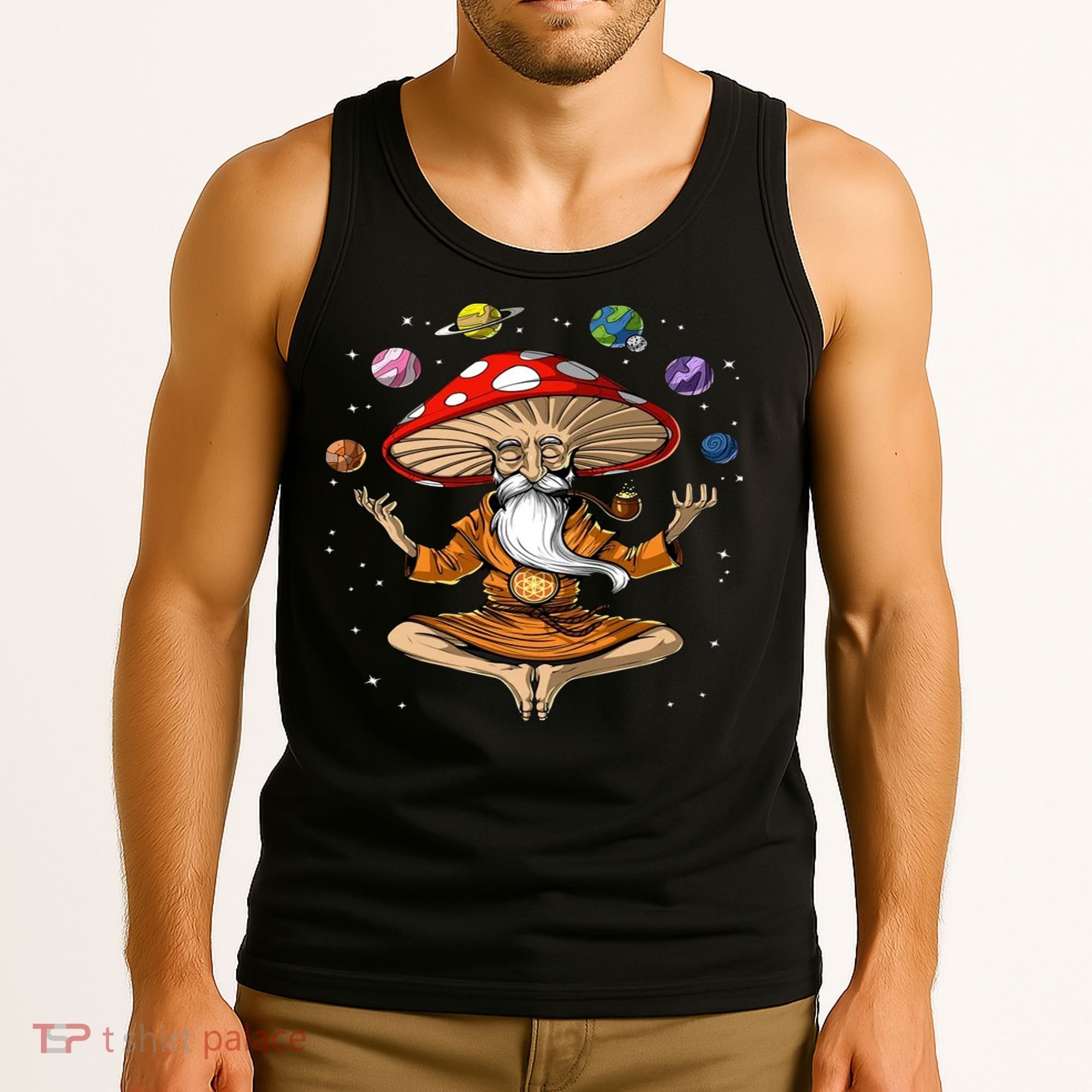 Hippie Mushroom Buddha Tank Top