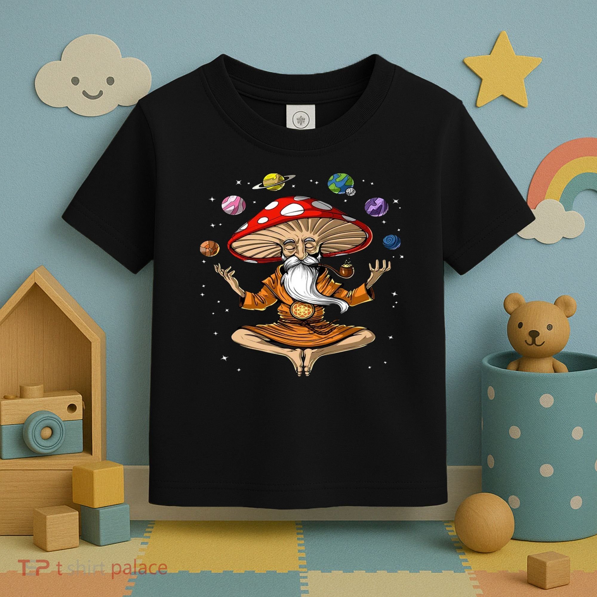 Hippie Mushroom Buddha Toddler T-Shirt