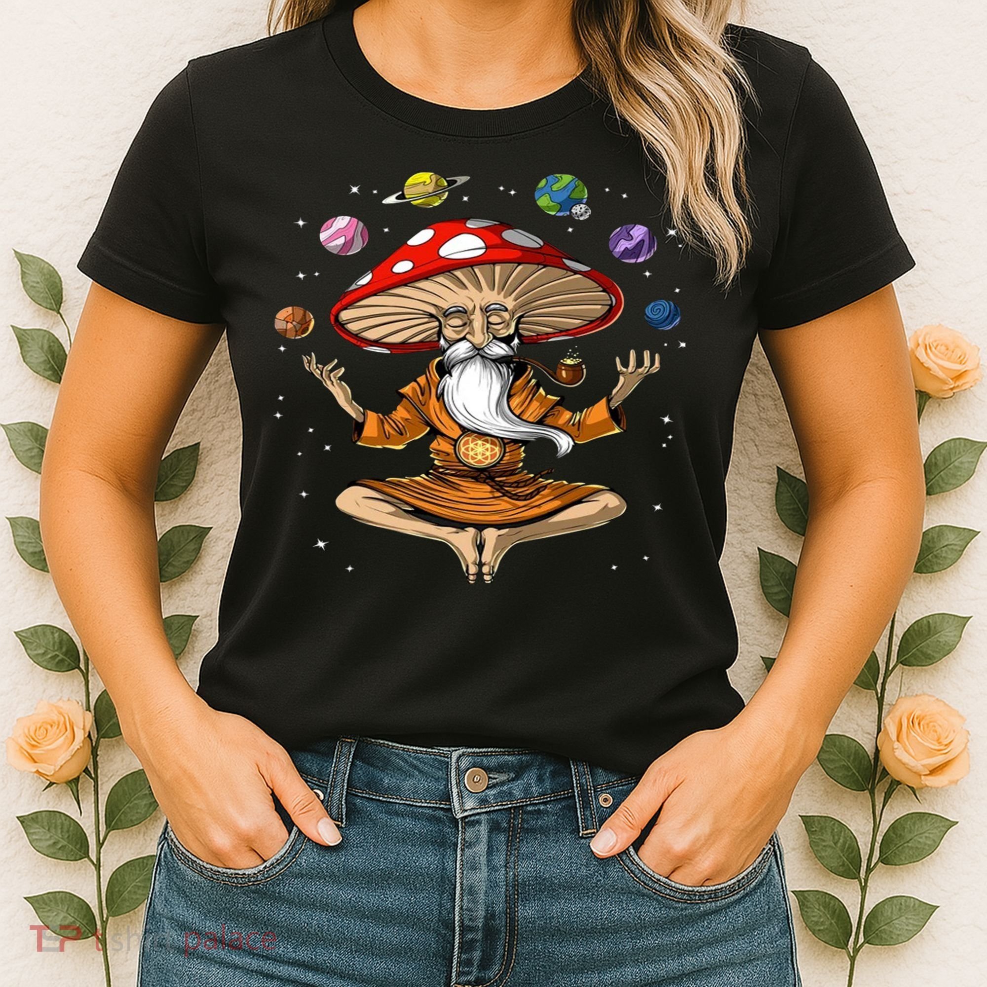 Hippie Mushroom Buddha Women's T-Shirt