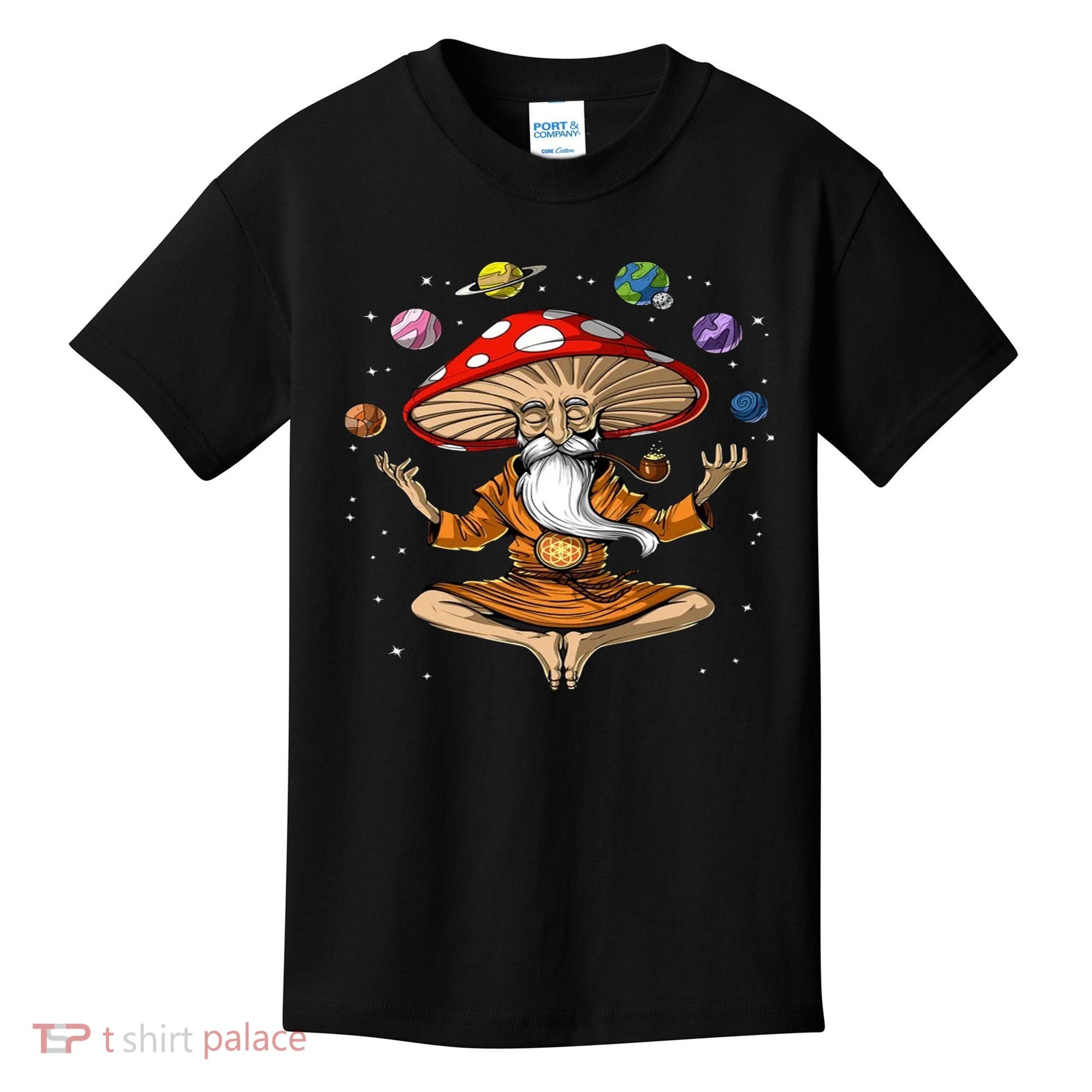 Hippie Mushroom Buddha Kids T-Shirt