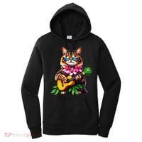 Hawaiian Maine Coon Cat Pineapple Ukulele Summer Vacation Women's Hoodie thumb 0