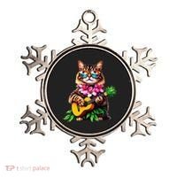 Hawaiian Maine Coon Cat Pineapple Ukulele Summer Vacation Ornament thumb 0