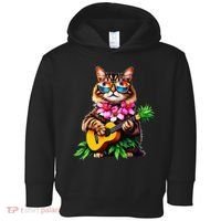 Hawaiian Maine Coon Cat Pineapple Ukulele Summer Vacation Toddler Hoodie thumb 0