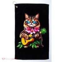 Hawaiian Maine Coon Cat Pineapple Ukulele Summer Vacation Golf Towel thumb 0