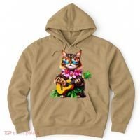 Hawaiian Maine Coon Cat Pineapple Ukulele Summer Vacation Hoodie thumb 0