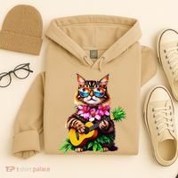 Hawaiian Maine Coon Cat Pineapple Ukulele Summer Vacation Hoodie thumb 4