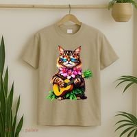 Hawaiian Maine Coon Cat Pineapple Ukulele Summer Vacation T-Shirt thumb 2