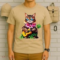Hawaiian Maine Coon Cat Pineapple Ukulele Summer Vacation T-Shirt thumb 6