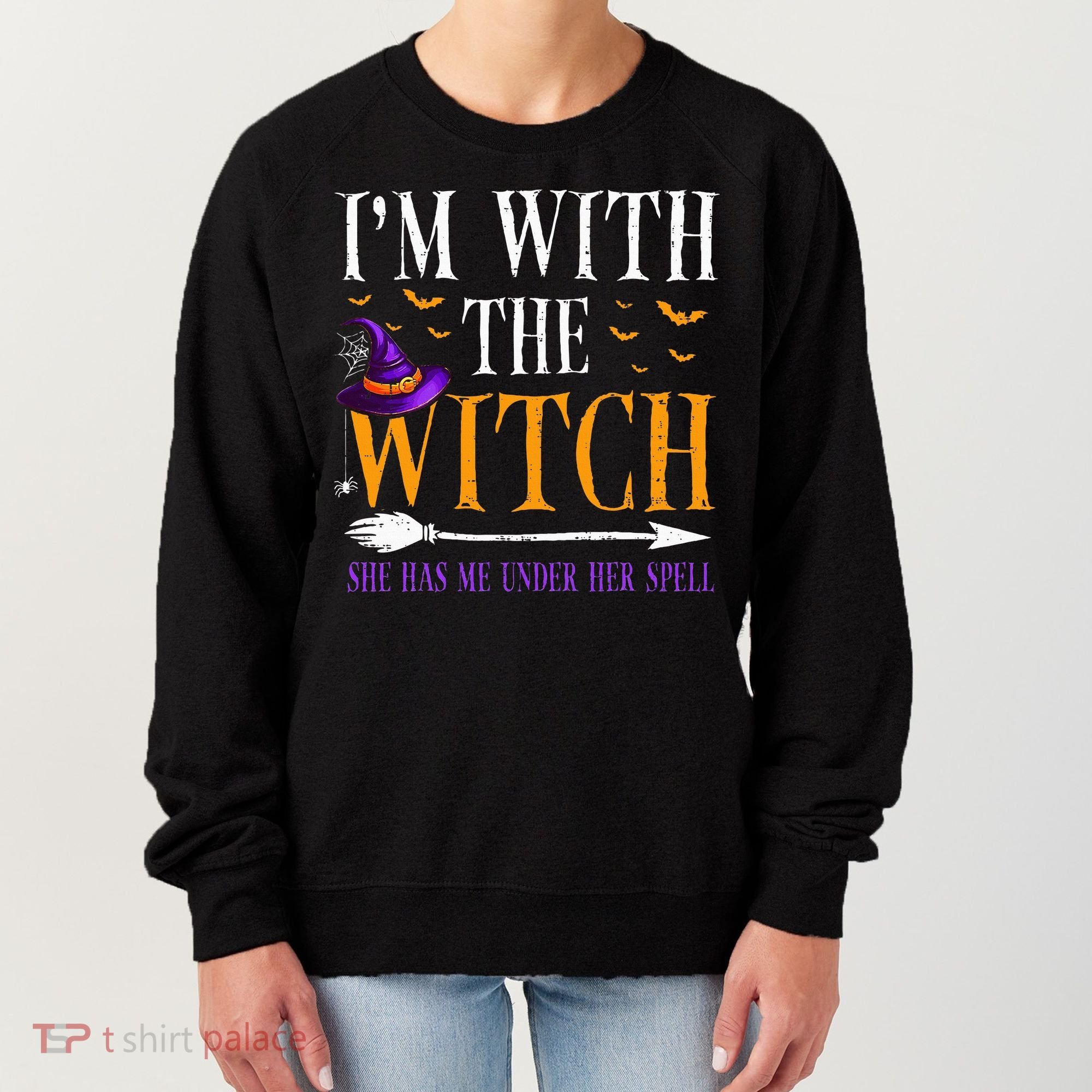 Halloween Matching Couples Costume IM With The Witch Women's Sweatshirt