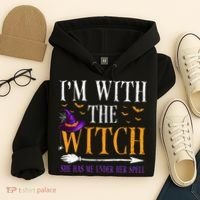 Halloween Matching Couples Costume IM With The Witch Hoodie thumb 4
