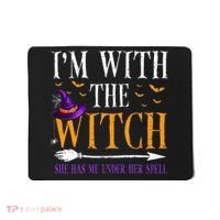 Halloween Matching Couples Costume IM With The Witch Mousepad thumb 0