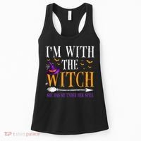 Halloween Matching Couples Costume IM With The Witch Women's Tank Top thumb 0