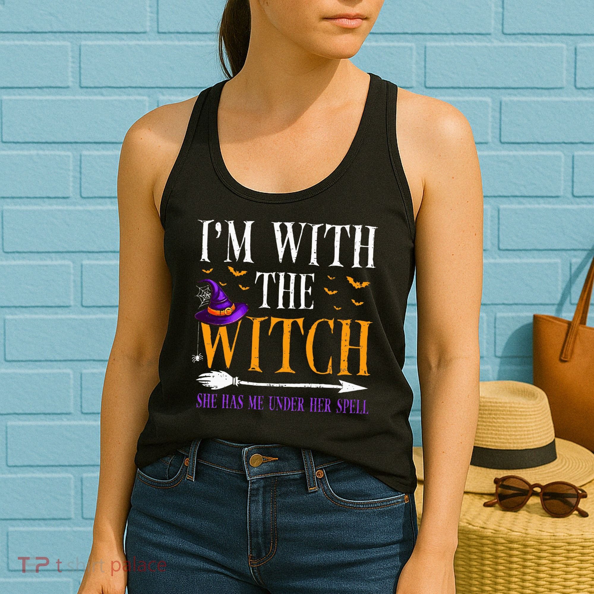 Halloween Matching Couples Costume IM With The Witch Women's Tank Top