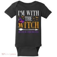 Halloween Matching Couples Costume IM With The Witch Baby Bodysuit thumb 0