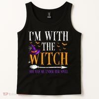 Halloween Matching Couples Costume IM With The Witch Tank Top thumb 2