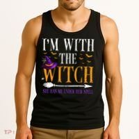 Halloween Matching Couples Costume IM With The Witch Tank Top thumb 3
