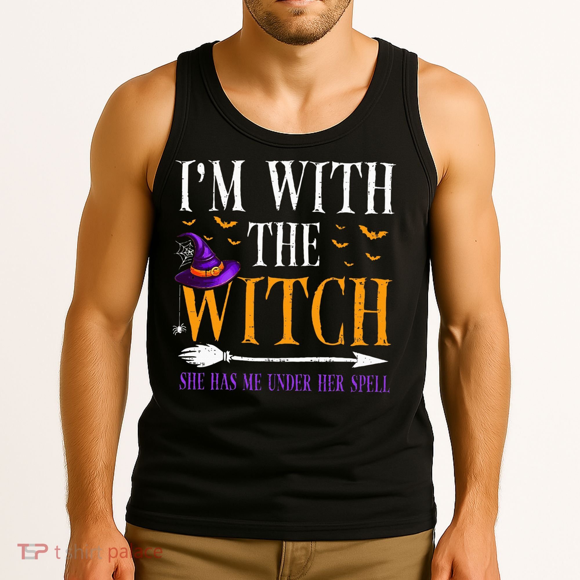 Halloween Matching Couples Costume IM With The Witch Tank Top