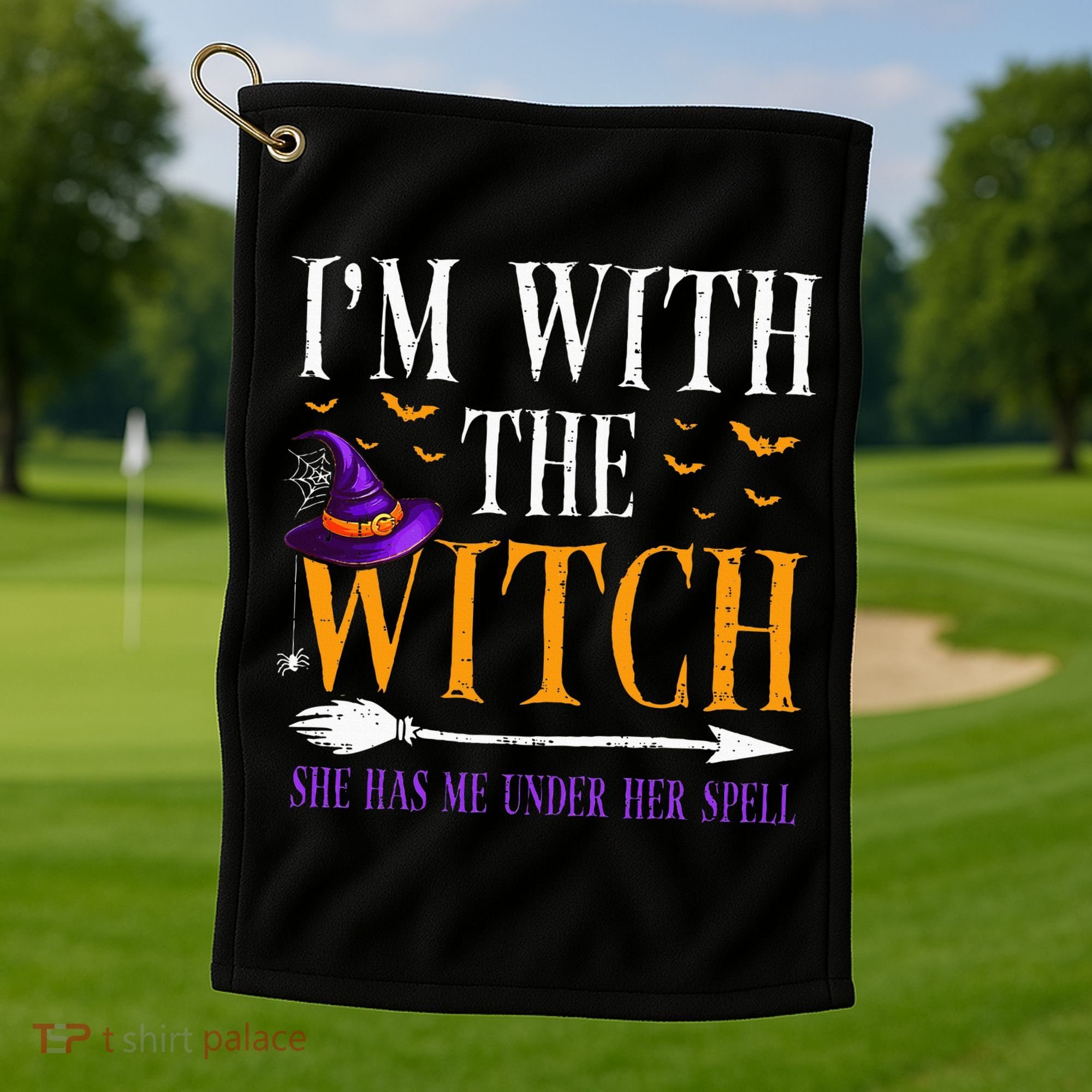 Halloween Matching Couples Costume IM With The Witch Golf Towel