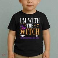 Halloween Matching Couples Costume IM With The Witch Toddler T-Shirt thumb 2