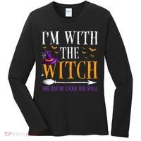 Halloween Matching Couples Costume IM With The Witch Women's Long Sleeve Shirt thumb 0